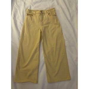 Banana Republic Jeans Womens 30/10 Wide Leg, Flare Leg, Crop, Light Yellow